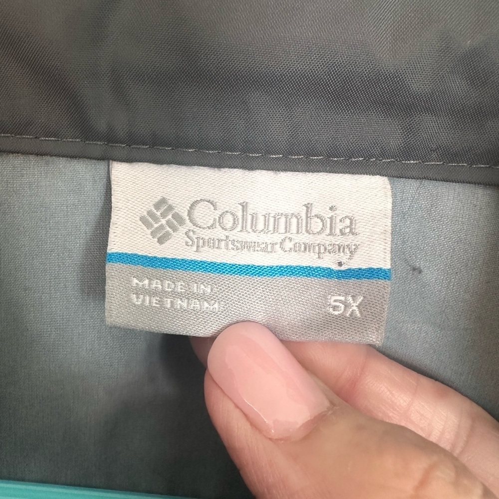 Columbia 2 Tone Lightweight Windbreaker W/Fold Away Hood Size 5X - Picture 3 of 11
